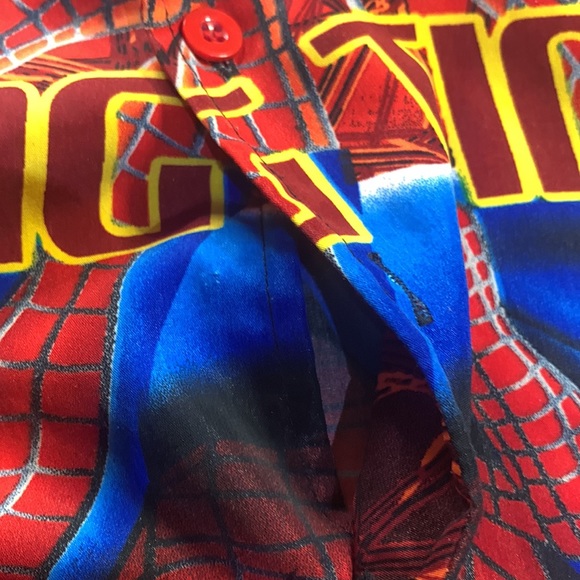 Vintage Marvel Spider-Man 2 Short Sleeve Button Up As-Is Retro Kids - Picture 9 of 10